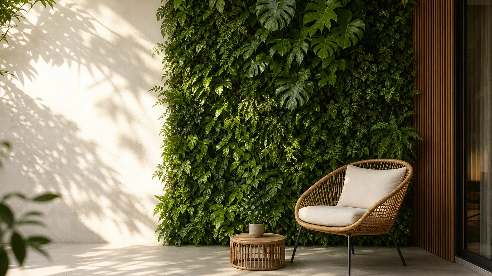 Living green wall in a naturally lit Ho Chi Minh City interior