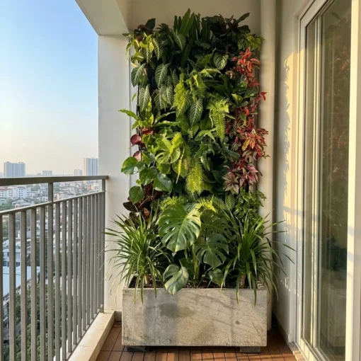 Custom-size green wall — priced by the m²