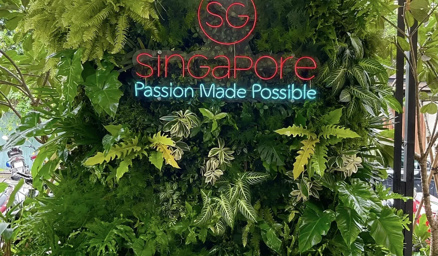 tường cây sự kiện Taste Obsession Singapore tại điểm chụp hình