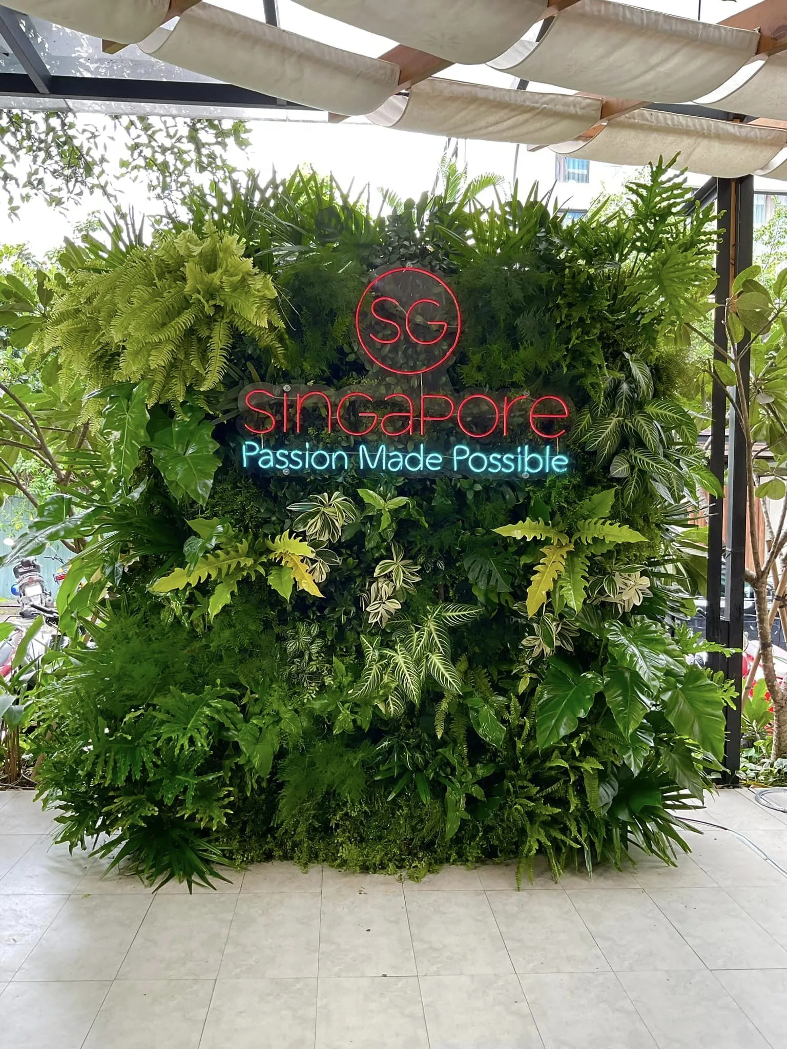 Taste Obsession Singapore event green wall at the photo point